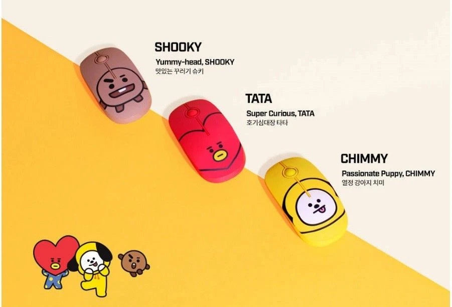 BTS BT21 Official Authentic Wireless Mouse Silent K-POP