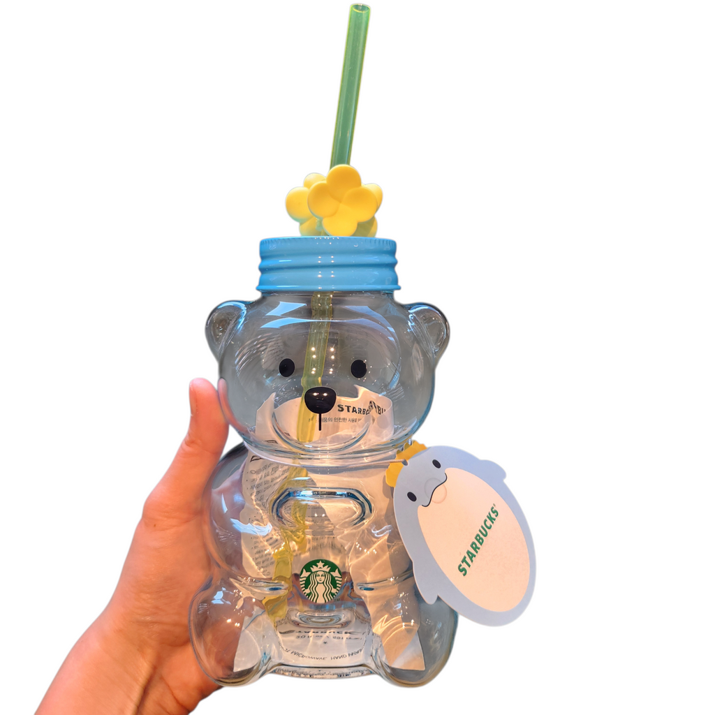 Starbucks Jeju Dolphin Bearista Glass Cold Cup 591ml