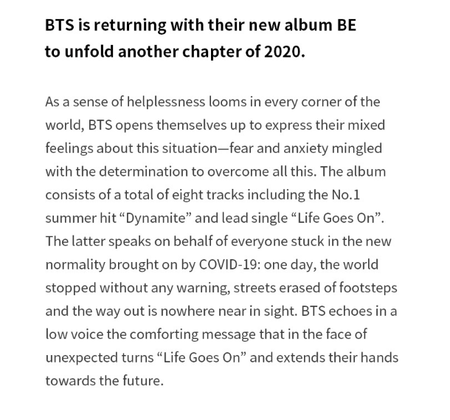 BTS BE (Deluxe Edition) CD Big Hit Entertainment 2020 Release K-POP