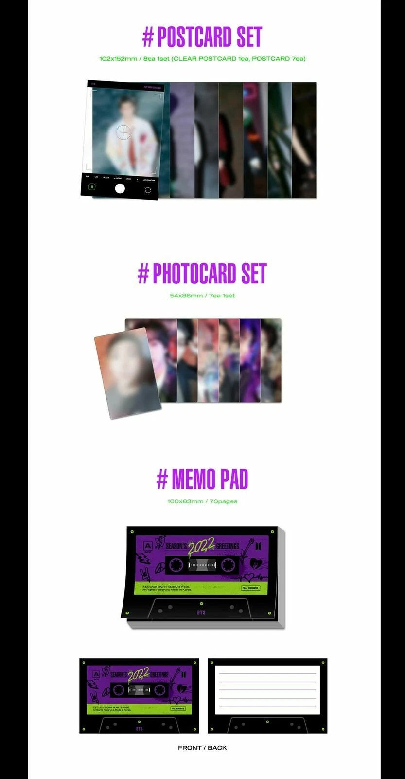 BTS 2022 Seasons Greetings Package K-POP