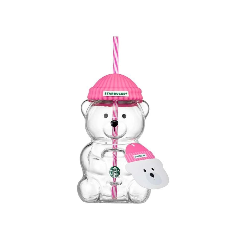 Starbucks Barbie Pink Bearista Glass Cold Cup 591ml